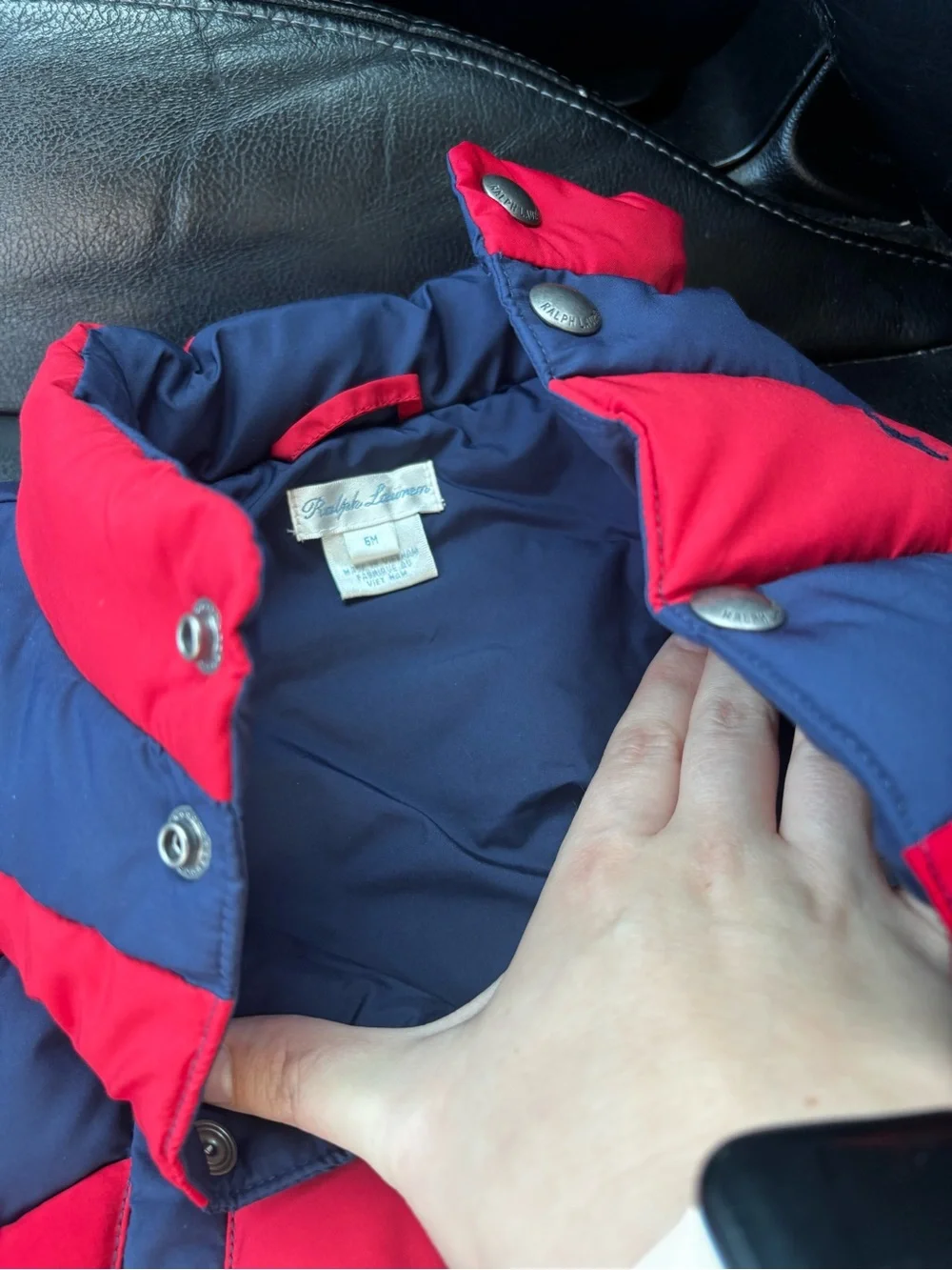 Ralph Lauren Red and Navy Striped Puffer Vest - Kids